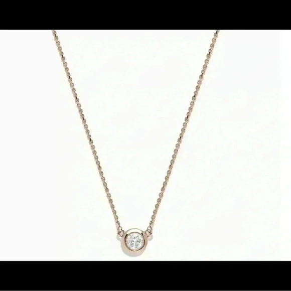 Effy Jewelry - EFFY Rose Gold Necklace Bezel Round Center Diamond Pendant NWT NEVER USED